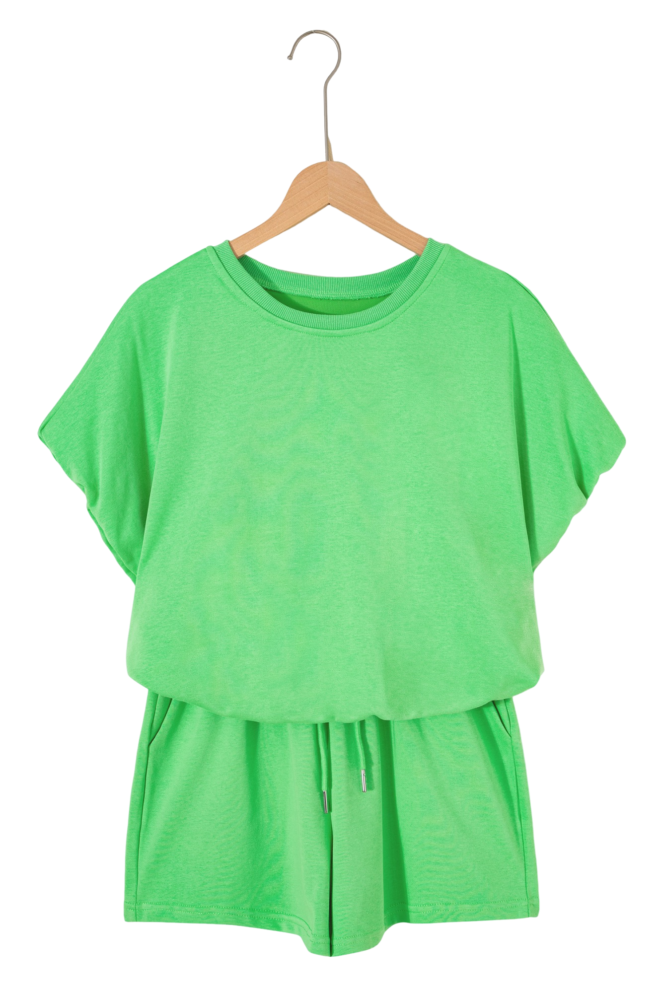 VIBRANT PUFFY GREEN SHORT SET