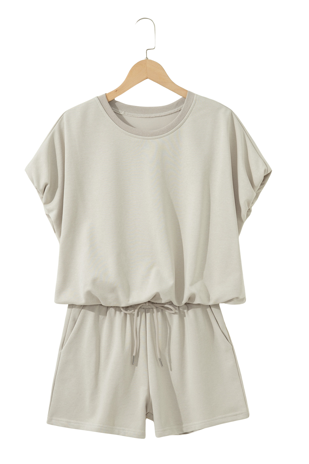 CREAM PUFFY SHORT SET