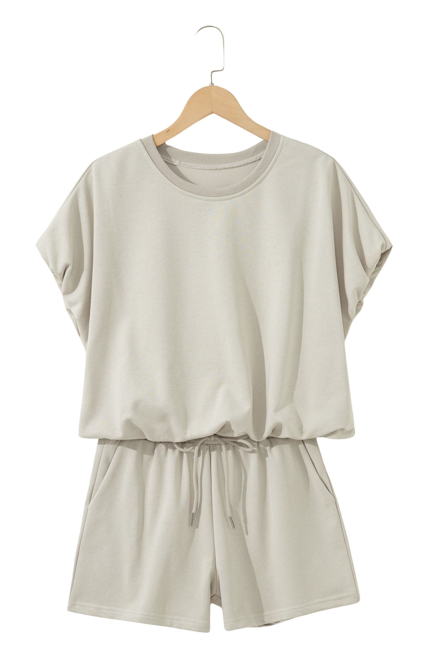 CREAM PUFFY SHORT SET