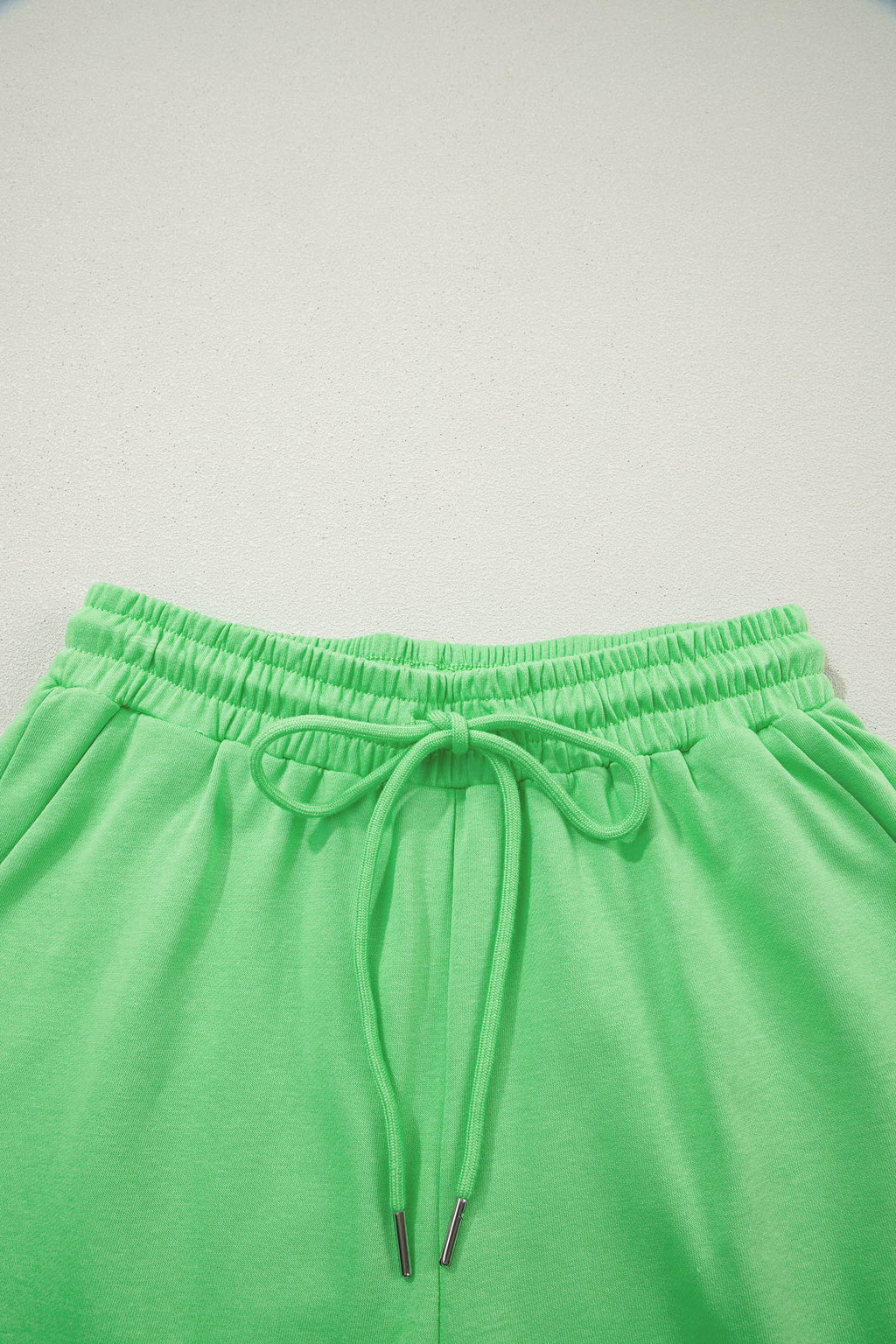 VIBRANT PUFFY GREEN SHORT SET