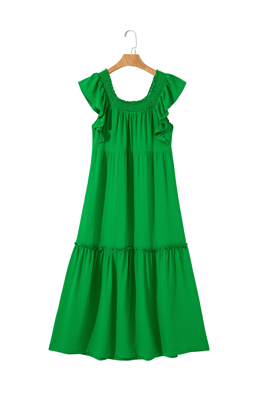 GREEN RUFFLED DRESS