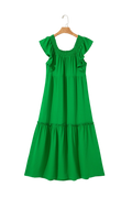 GREEN RUFFLED DRESS