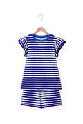 BLUE STRIPED SHORT SET