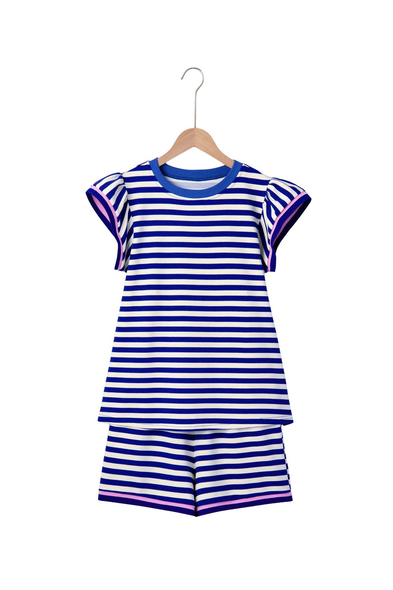 BLUE STRIPED SHORT SET